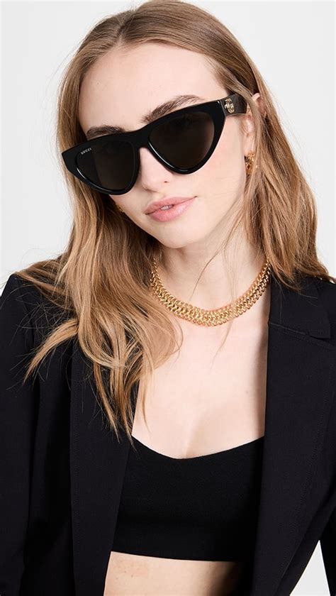 Gucci Generation Cat Eye Sunglasses in Shiny Black 